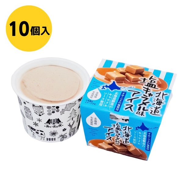 【送料込み】北海道塩キャラメル味アイス10個入 冷凍