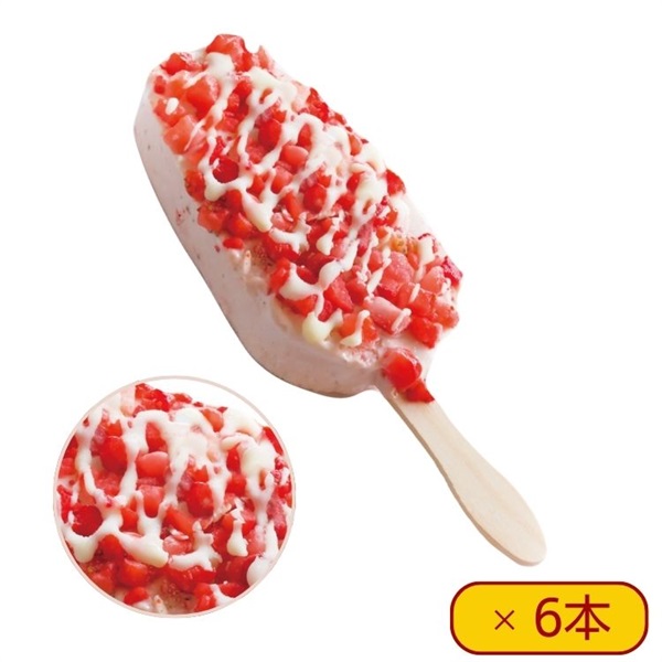 【送料込み】 リッチ果実バー いちごミルク ６本入 冷凍