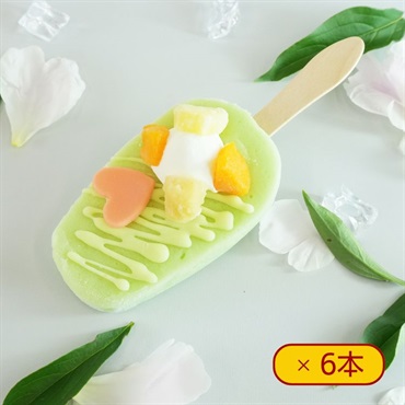 【送料込み】ハロハロメロンクリームアイスバー 6本入 冷凍