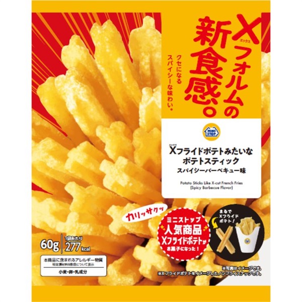 XフライドポテトみたいなポテトスティックスパイシーＢＢＱ 味60g×12袋