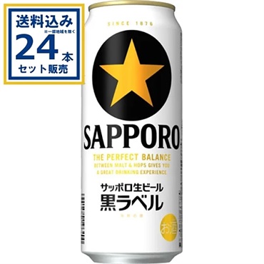 サッポロ 生ビール黒ラベル 500ml×24本×1ケース (24本)【送料無料※一部地域は除く】