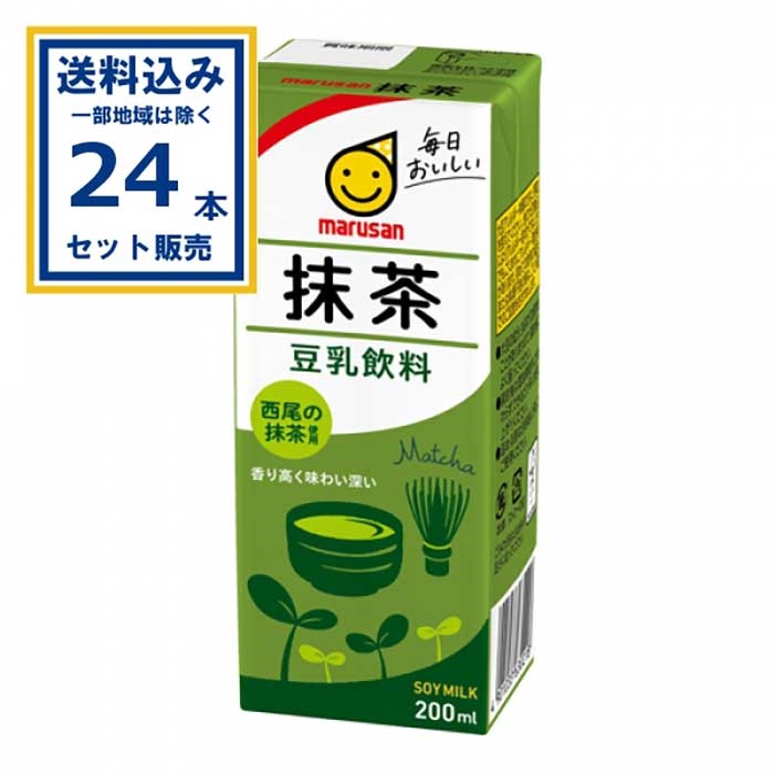 マルサンアイ 豆乳飲料 抹茶 200ml×24本×1ケース (24本)(送料無料、一