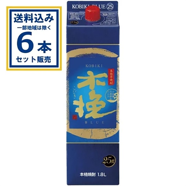 雲海酒造 木挽BLUE 25度 パック 1800ml×6本【送料無料※一部地域は除く