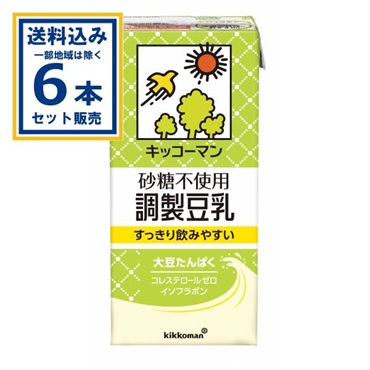 キッコーマン  砂糖不使用調製豆乳 1000ml×6本 (送料無料 、一部地域は除く) 