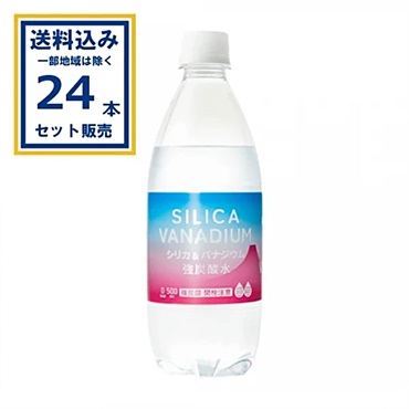 友桝飲料 シリカ＆バナジウム強炭酸水 500ml×24本×1ケース (24本)【送料無料※一部地域は除く】