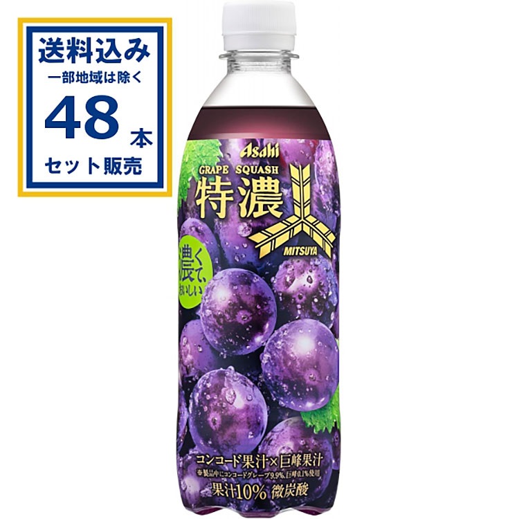 アサヒ飲料 三ツ矢 特濃グレープスカッシュ 500ml×2ケース(48本)(送料無料※一部地域は除く)