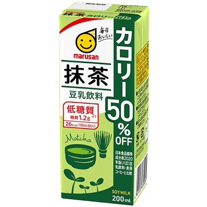マルサンアイ 豆乳飲料 抹茶 カロリー50%オフ 200ml×24本×2ケース (48