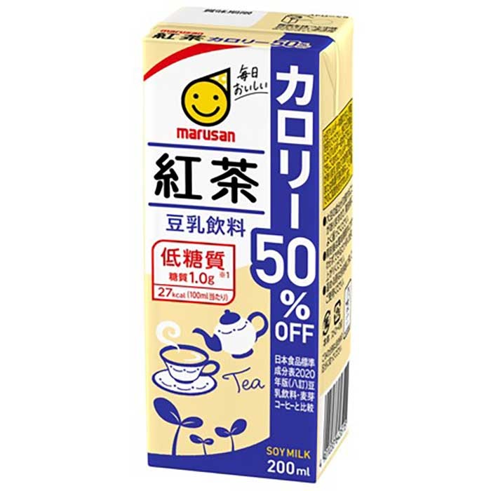 マルサンアイ 豆乳飲料 紅茶 カロリー50%オフ 200ml×24本×3ケース (72