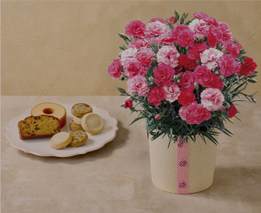 花とお菓子のセット